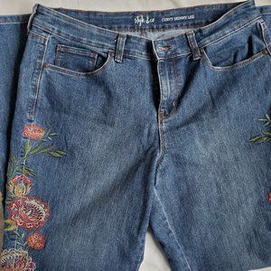 Style & co embroidered jeans sz 10 curvy skinny